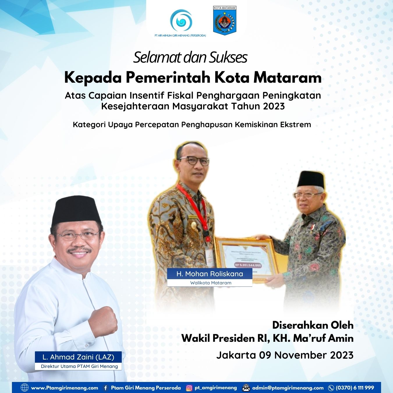 SELAMAT DAN SUKSES KEPADA KOTA MATARAM