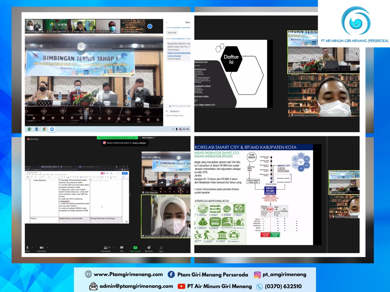 PTAM GIRI MENANG (PERSERODA) TURUT SERTA DALAM MENSUKSESKAN PROGRAM SMART CITY KOTA MATARAM