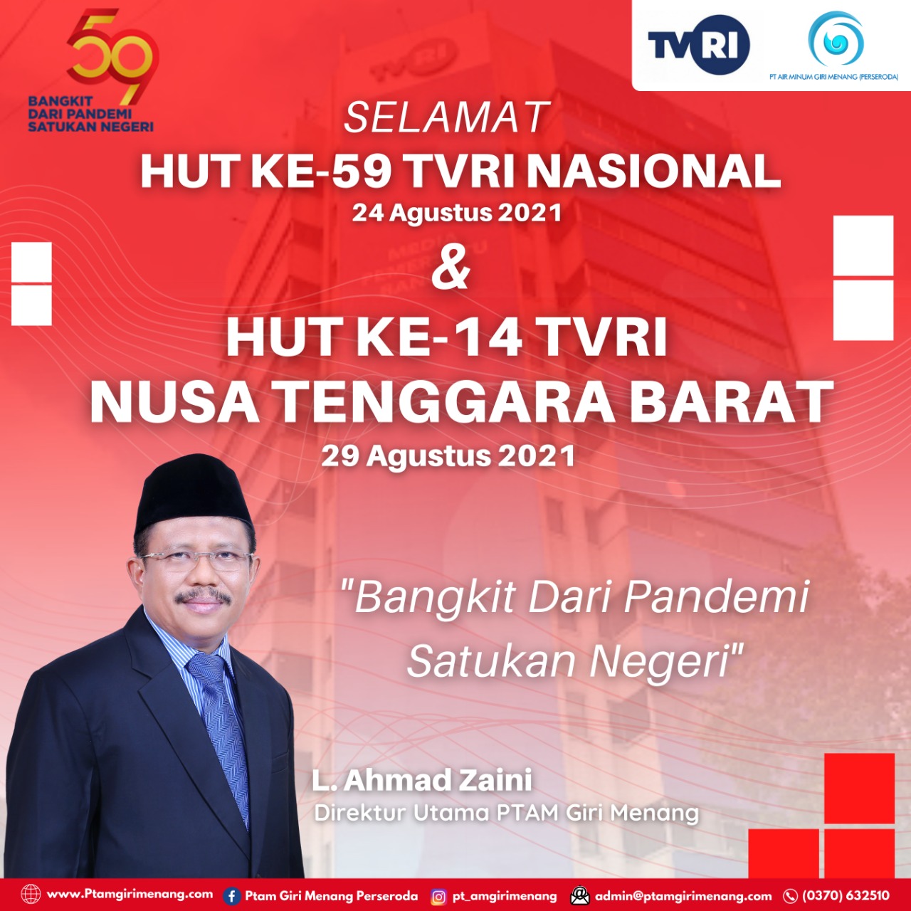 HUT KE-59 TVRI NASIONAL DAN HUT TVRI KE-14 NUSA TENGGARA BARAT