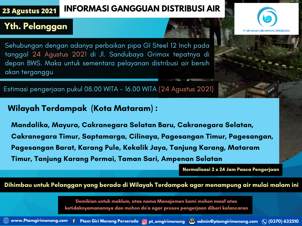 Informasi Gangguan Distribusi Air