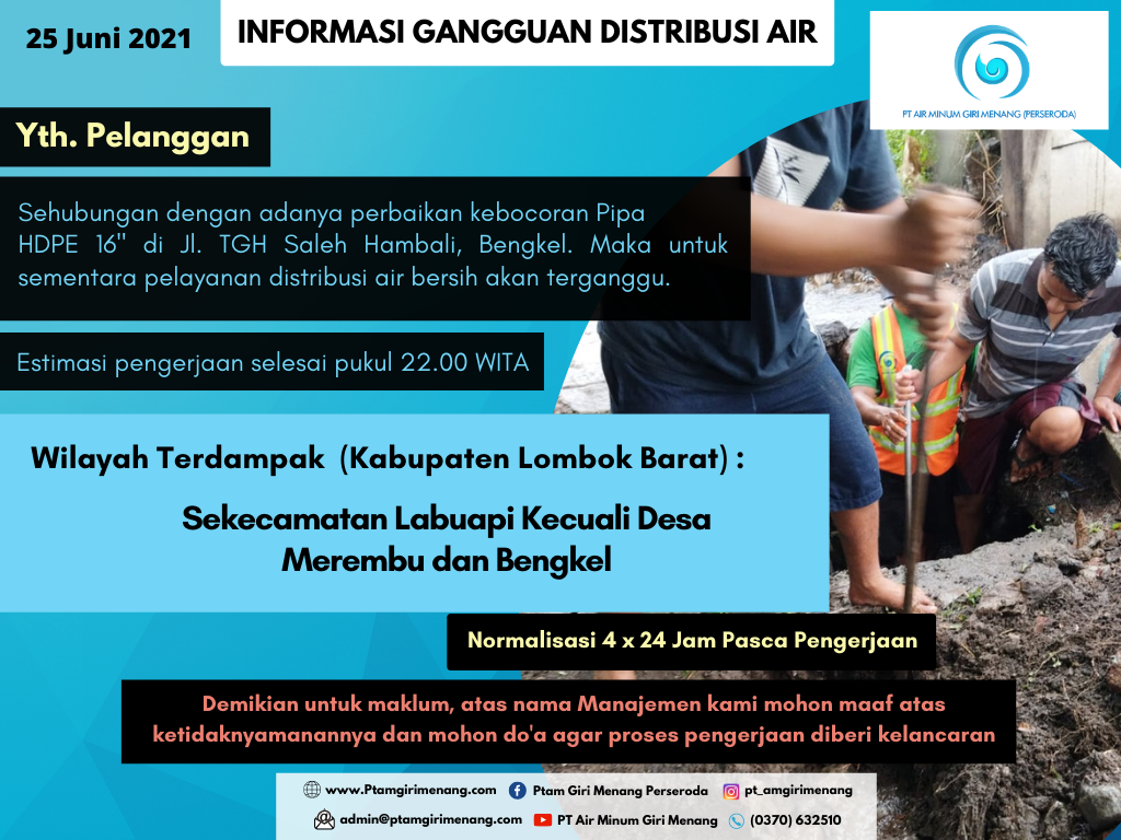 Informasi Gangguan Distribusi Air Bersih