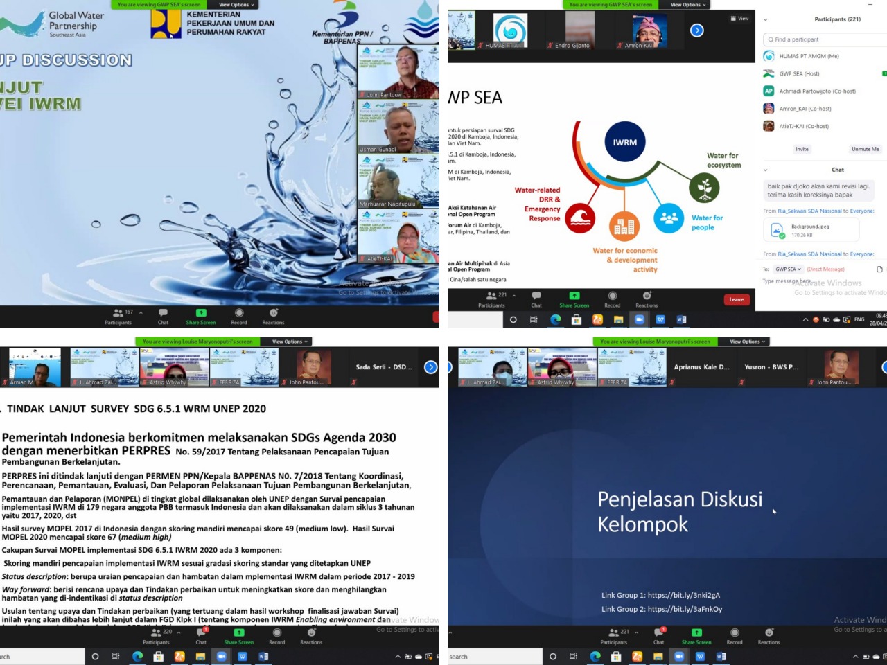 KEMITRAAN AIR INDONESIA MENGADAKAN FGD TERKAIT LAPORAN HASIL SURVEY DAN ASSESSMENT IWRM DI INDONESIA