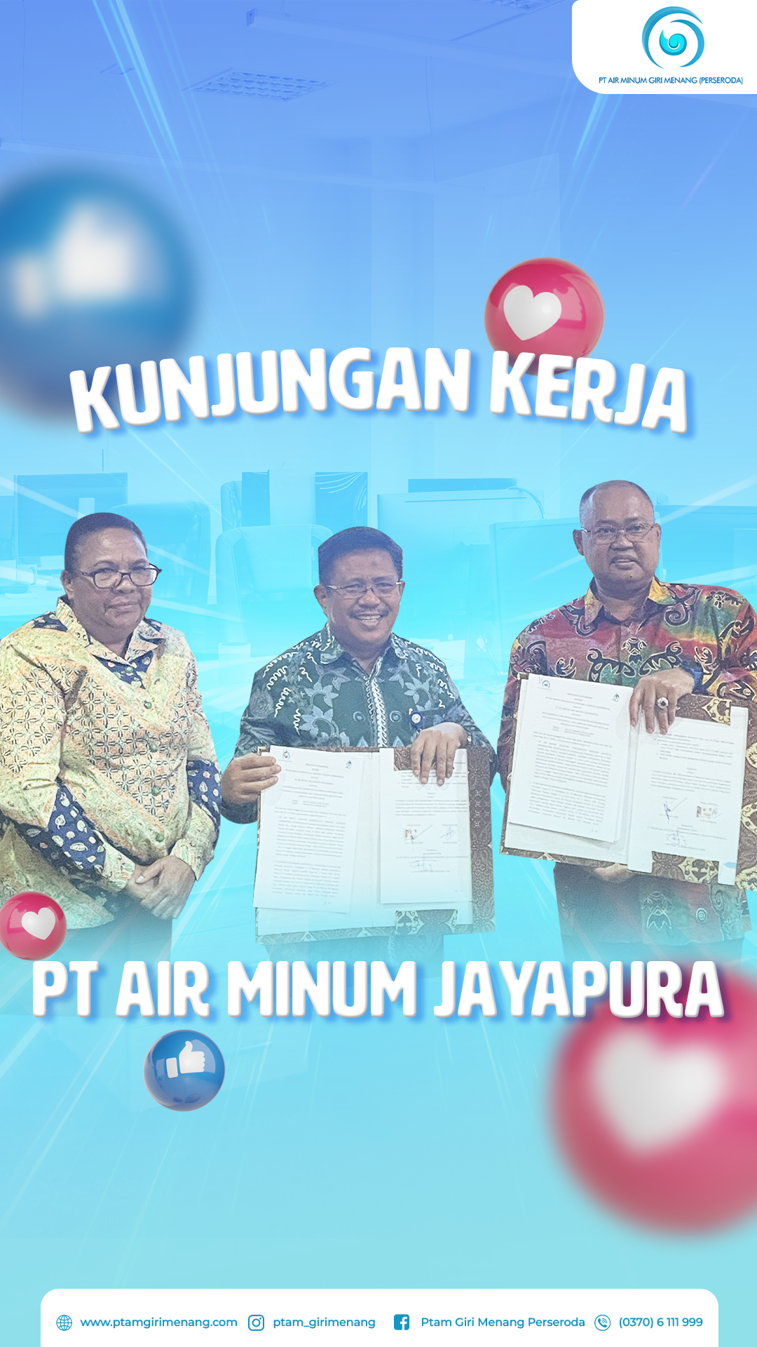 Kunjungan PT Air Minum Robongholo Nanwani Jayapura Ke PTAM Giri Menang (Perseroda)