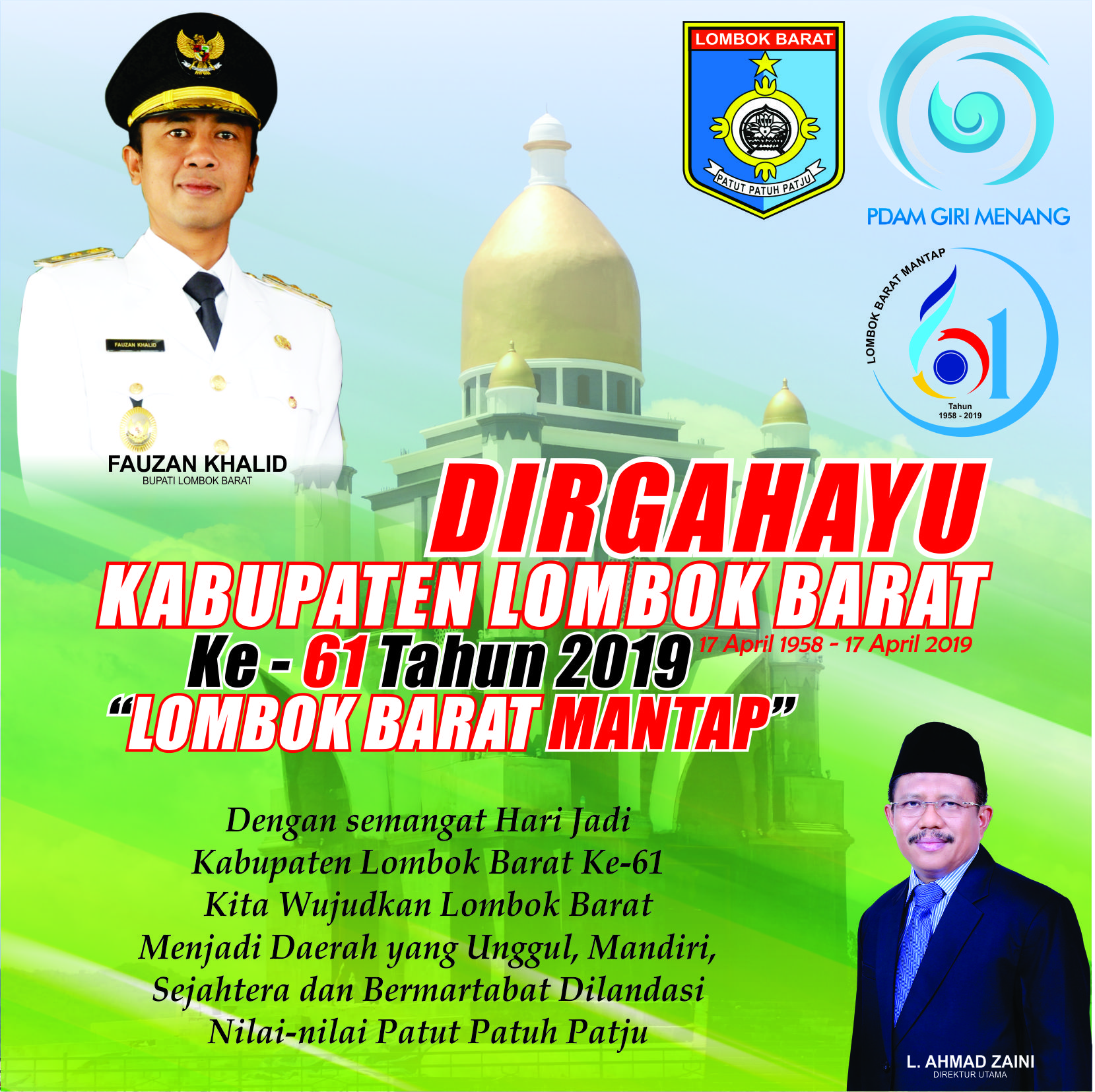 DIRGAHAYU KABUPATEN LOMBOK BARAT KE-61