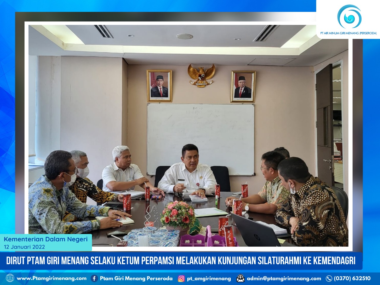 DIRUT PTAM GIRI MENANG SELAKU KETUM PERPAMSI MELAKUKAN KUNJUNGAN SILAHTURAHMI KE KEMENDAGRI