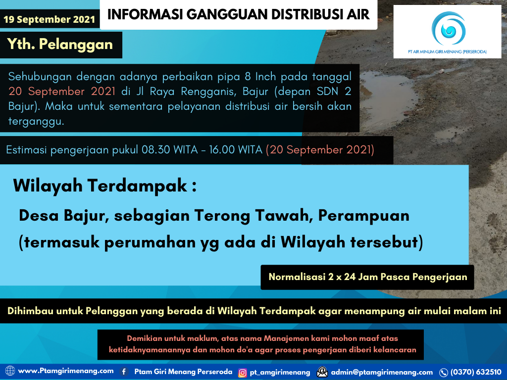 Informasi Gangguan Distribusi Air
