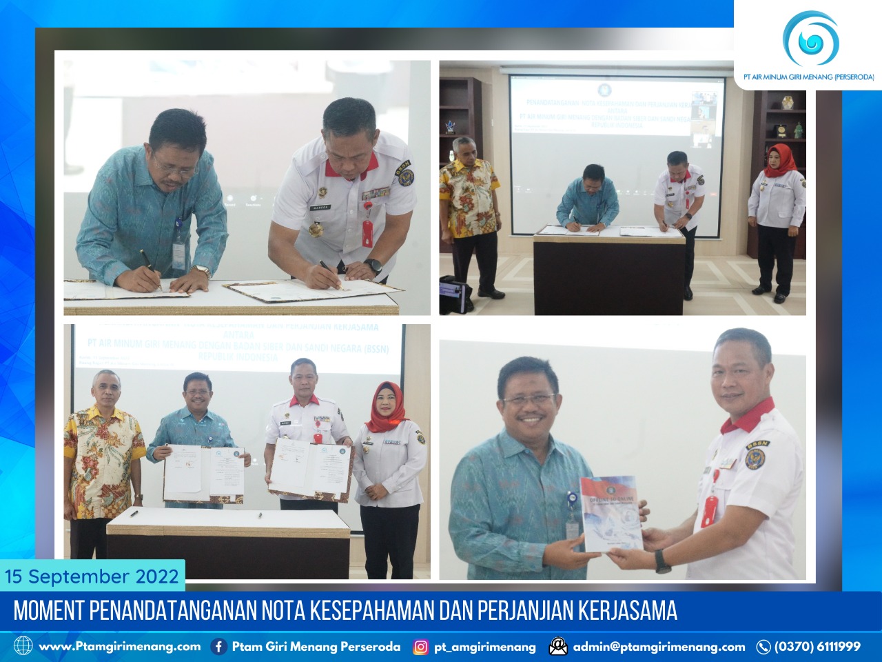 PTAM GIRI MENANG (PERSERODA) MENGGANDENG BSSN RI DALAM PENGELOLAAN KEAMANAN INFORMASI DAN TEKNOLOGI MILIK PERUSAHAAN