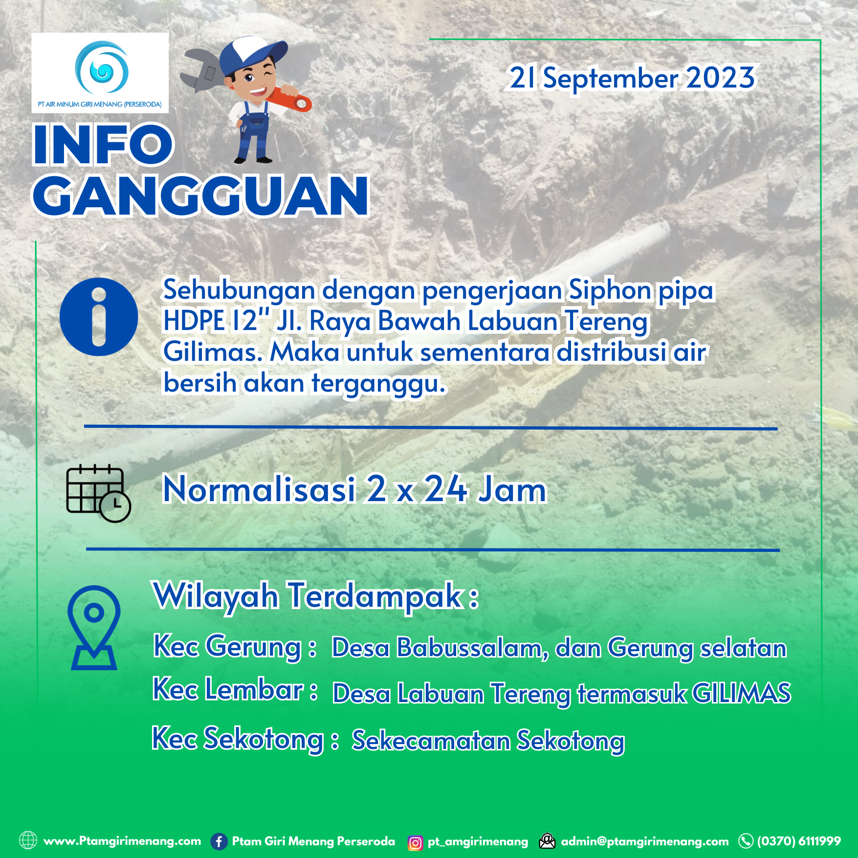 Informasi Gangguan Distribusi Air