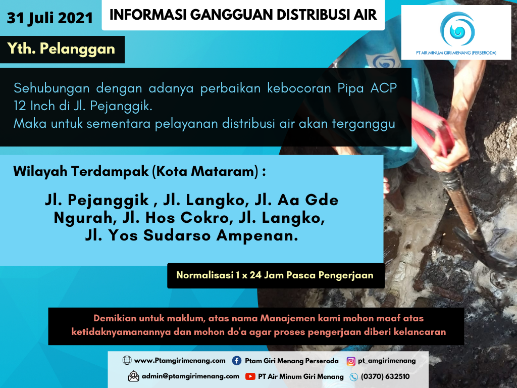Informasi Gangguan Distribusi Air