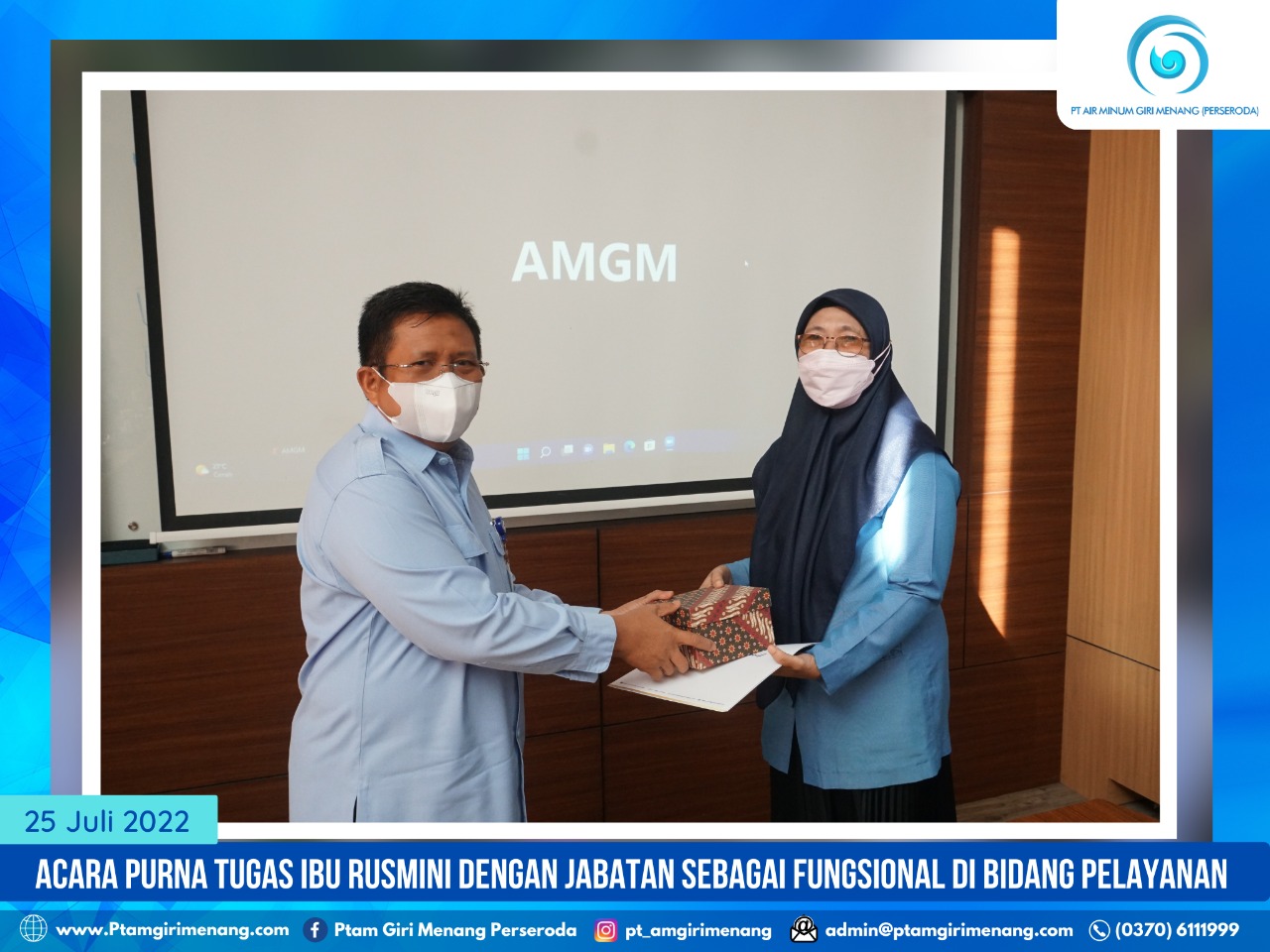 TERIMAKASIH BU RUSMINI ATAS PENGABDIAN DAN DEDIKASINYA UNTUK PTAM GIRI MENANG (PERSERODA)