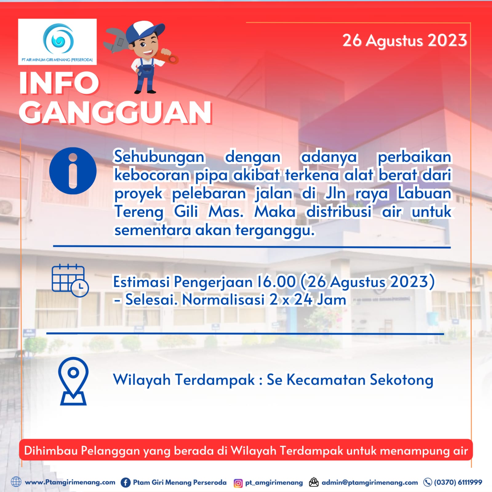 Informasi Gangguan Distribusi Air