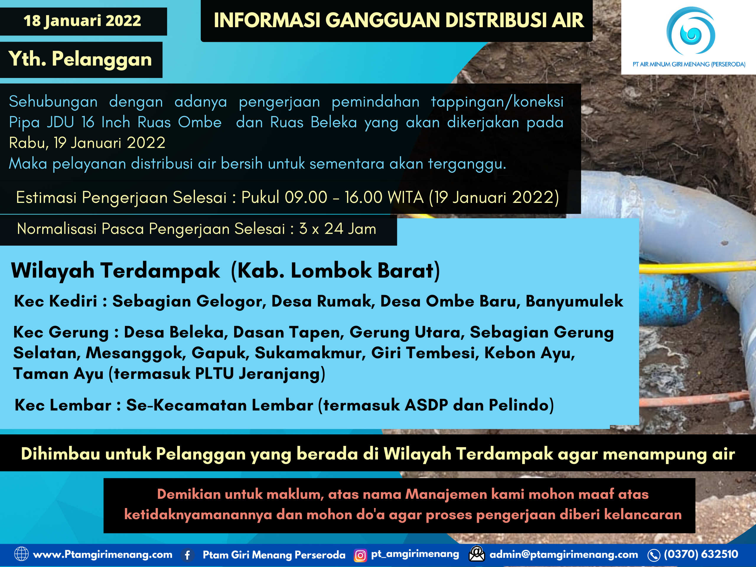 Informasi Gangguan Distribusi Air