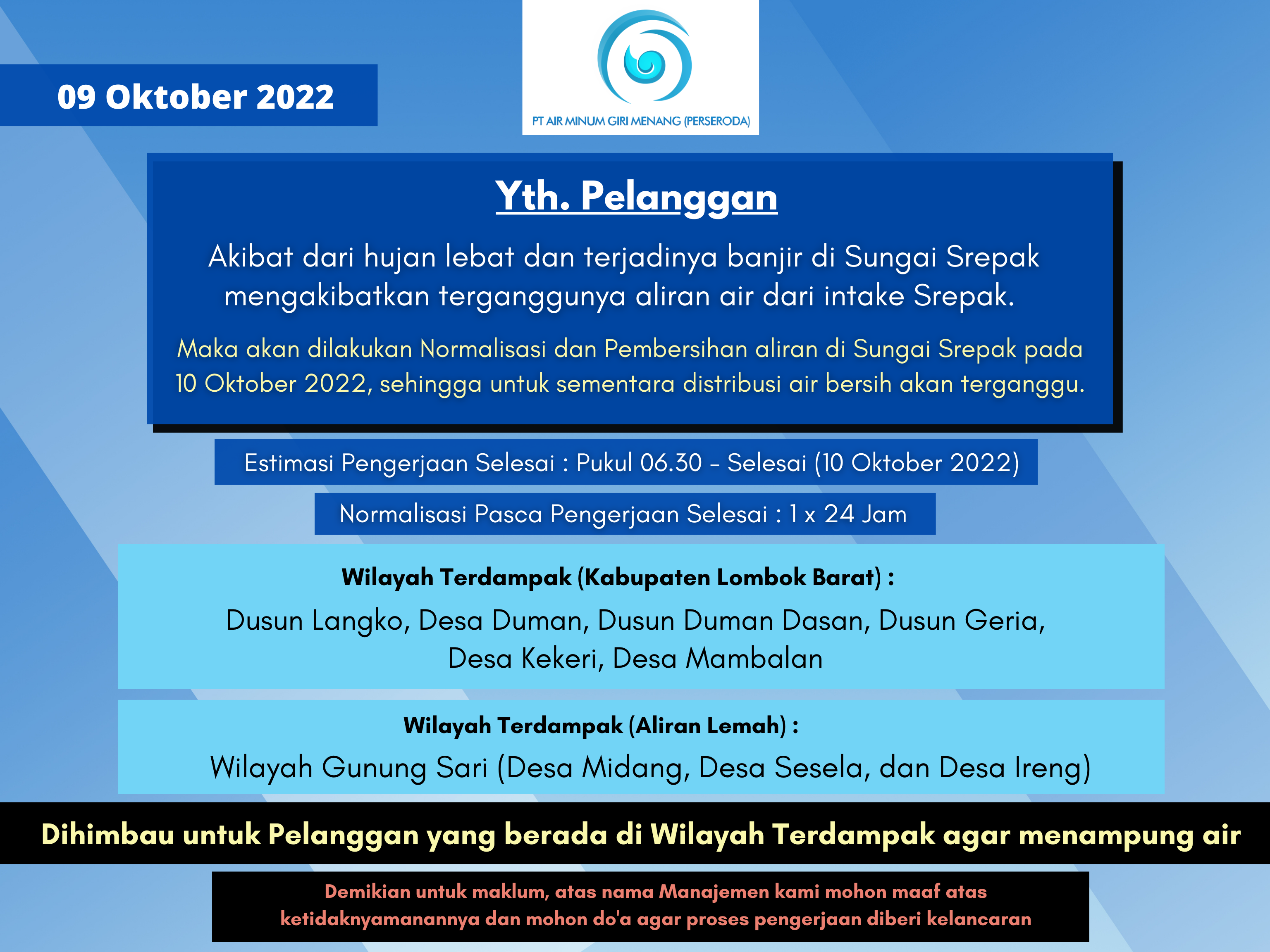 Informasi Gangguan Distribusi Air