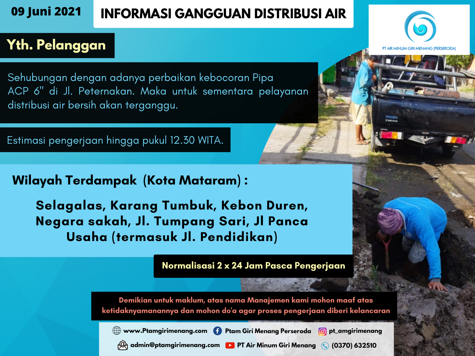 Informasi Gangguan Distribusi Air Bersih