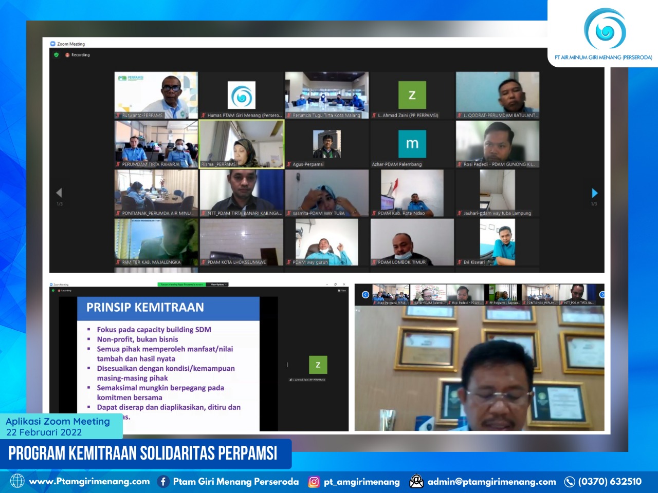 L. AHMAD ZAINI SELAKU KETUA UMUM PERPAMSI MEMBUKA PROGRAM KEMITRAAN SOLIDARITAS PERPAMSI