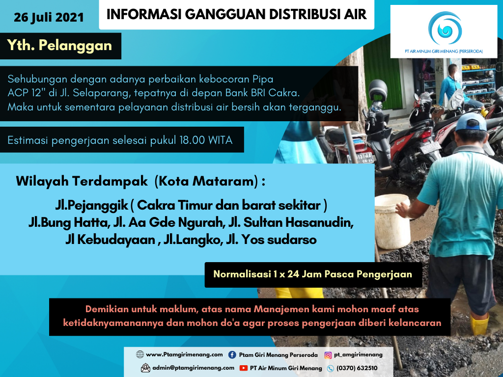 Informasi Gangguan Distribusi Air