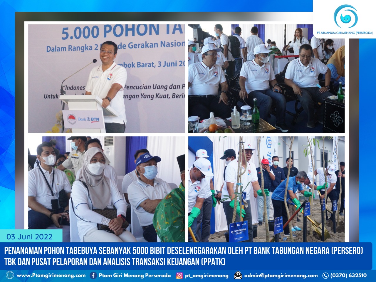 PTAM GIRI MENANG (PERSERODA) HADIRI KEGIATAN PENANAMAN POHON OLEH PPATK DAN PT BTN DI LOMBOK BARAT