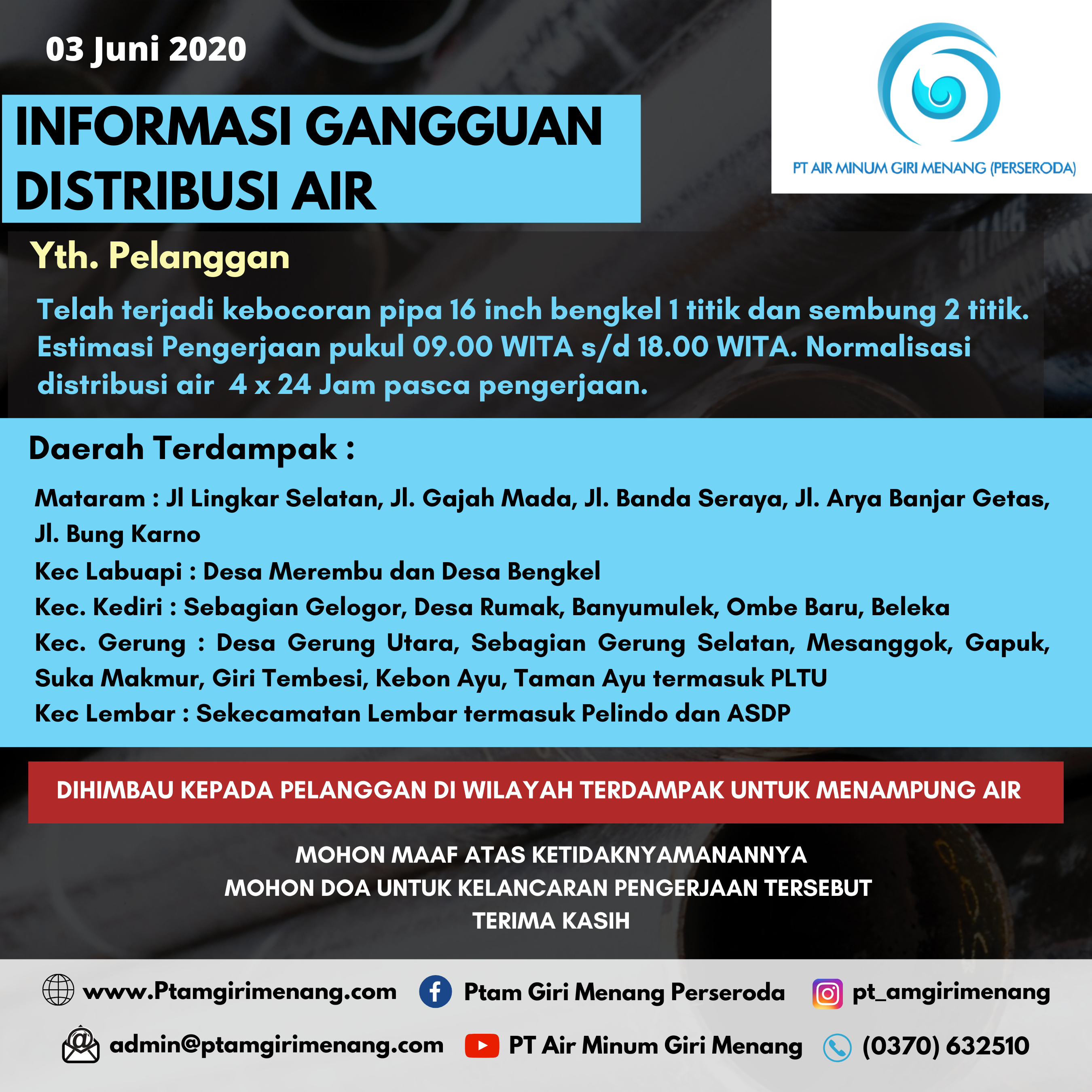 Informasi Kebocoran Pipa