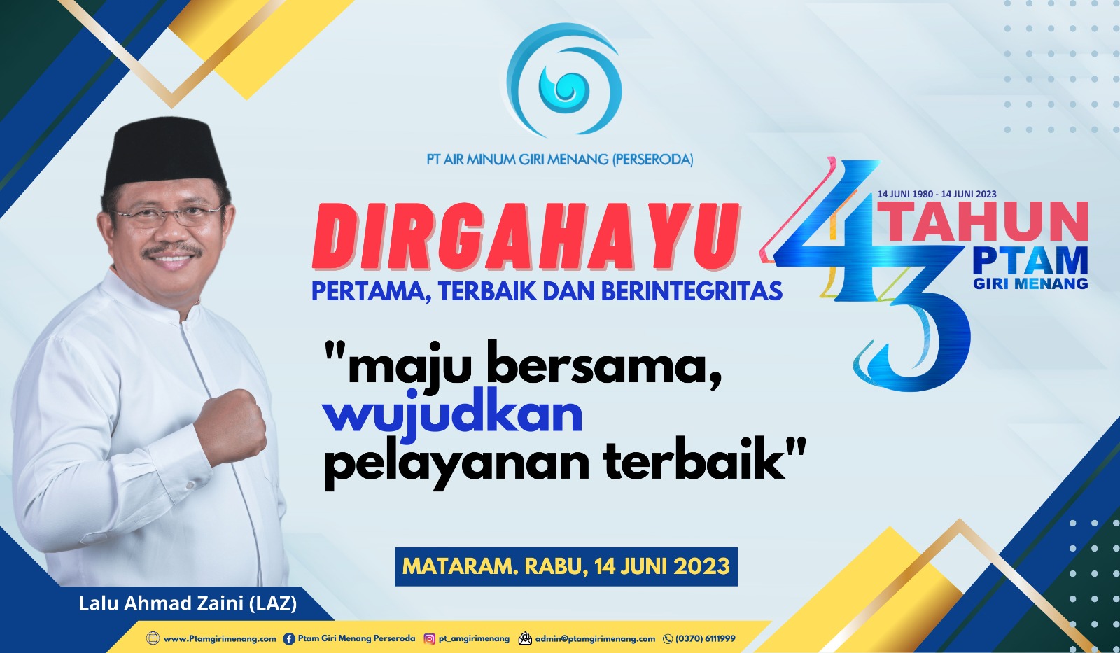 DIRGAHAYU PT AIR MINUM GIRI MENANG (PERSERODA) KE-43