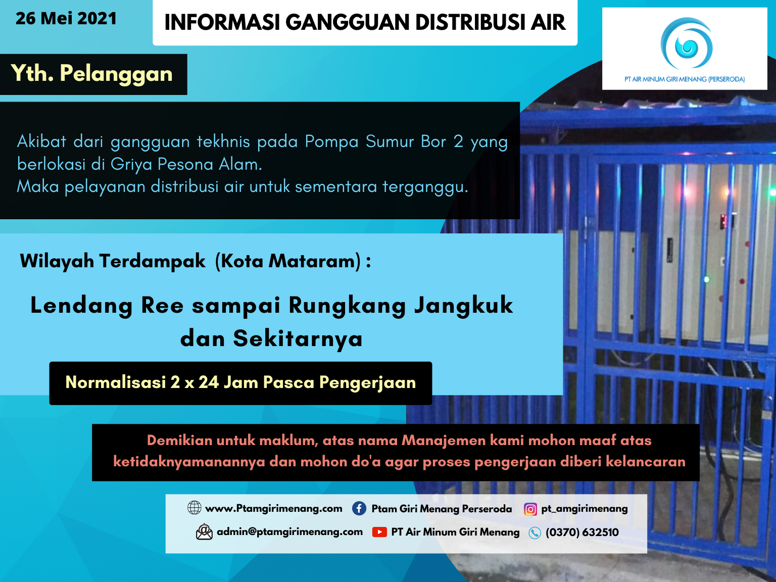 Informasi Gangguan Distribusi Air Bersih