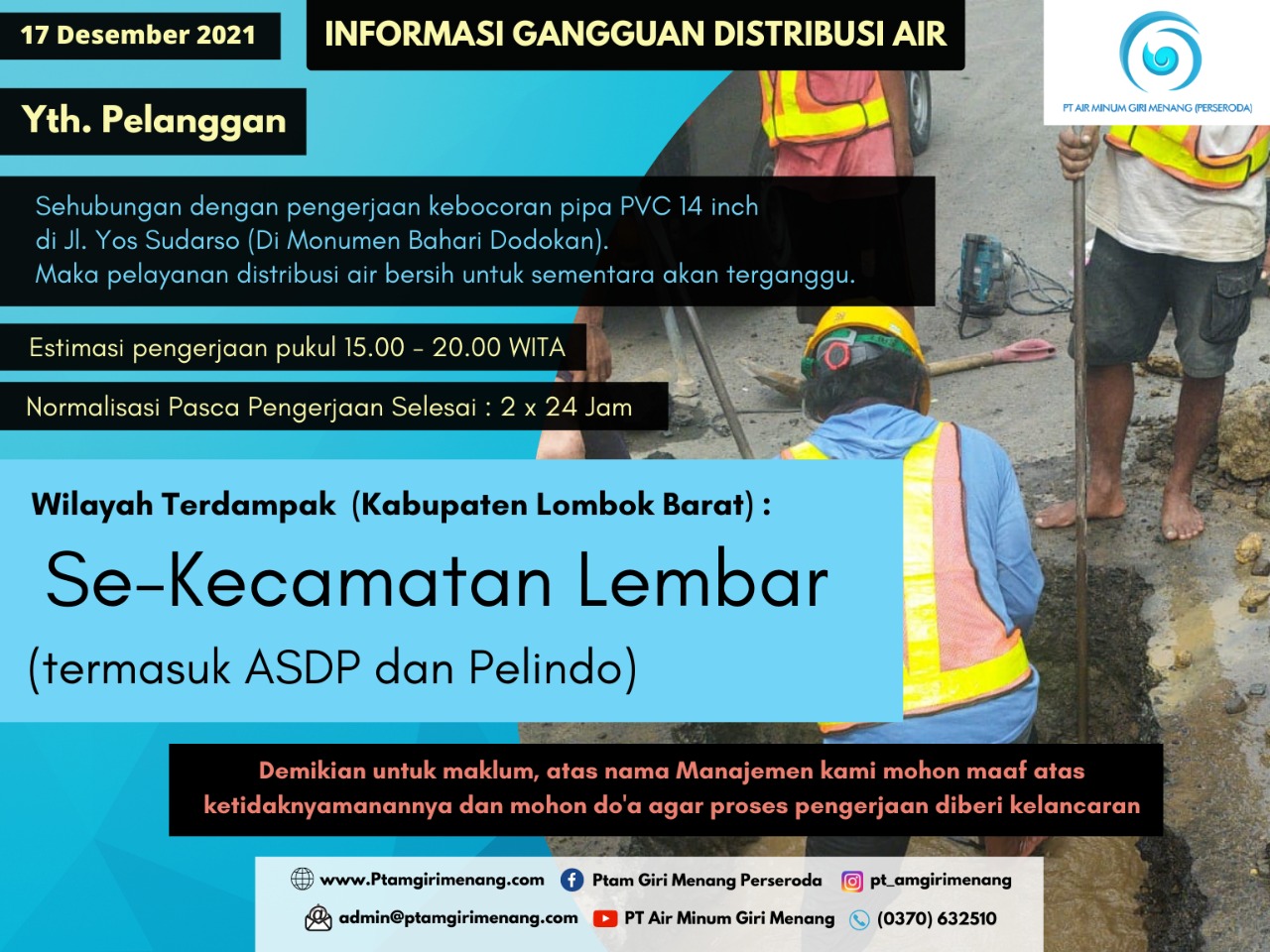 INFORMASI GANGGUAN DISTRIBUSI AIR