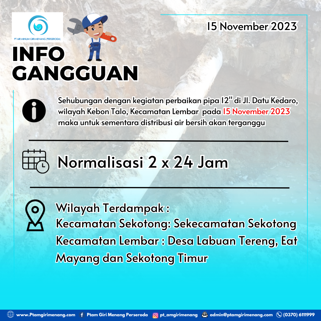 Informasi Gangguan Distribusi Air
