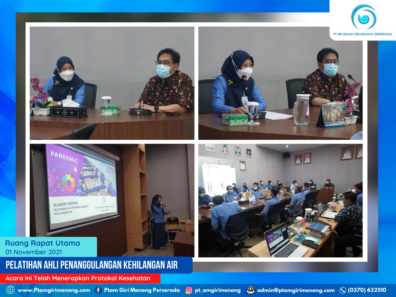 TAK PERNAH BERHENTI UNTUK MENINGKATKAN KUALIATAS PELAYANAN, PTAM GIRI MENANG MENGADAKAN PELATIHAN GUNA MENGURANGI ANGKA KEHILANGFAN AIR