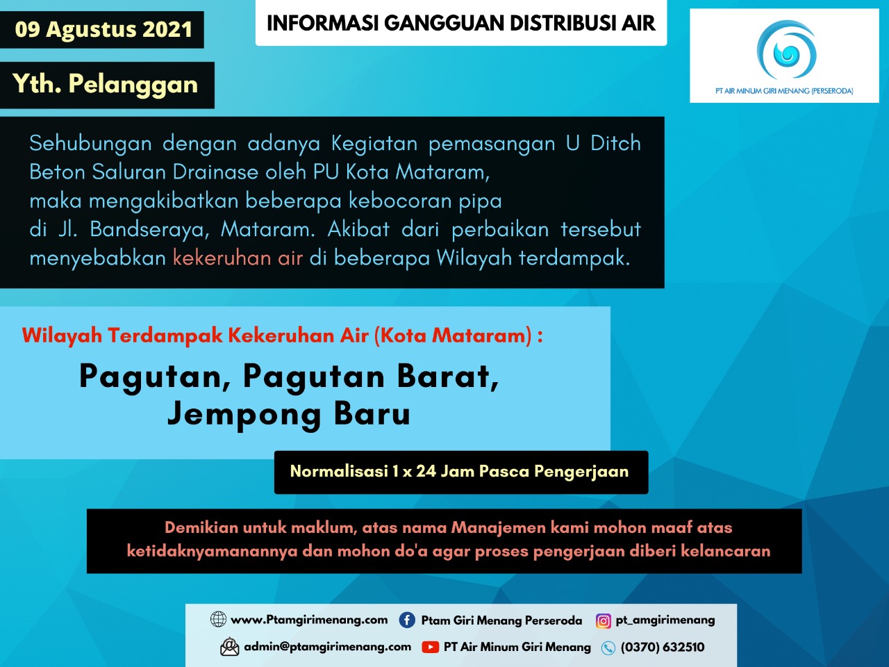 Informasi Gangguan Distribusi Air