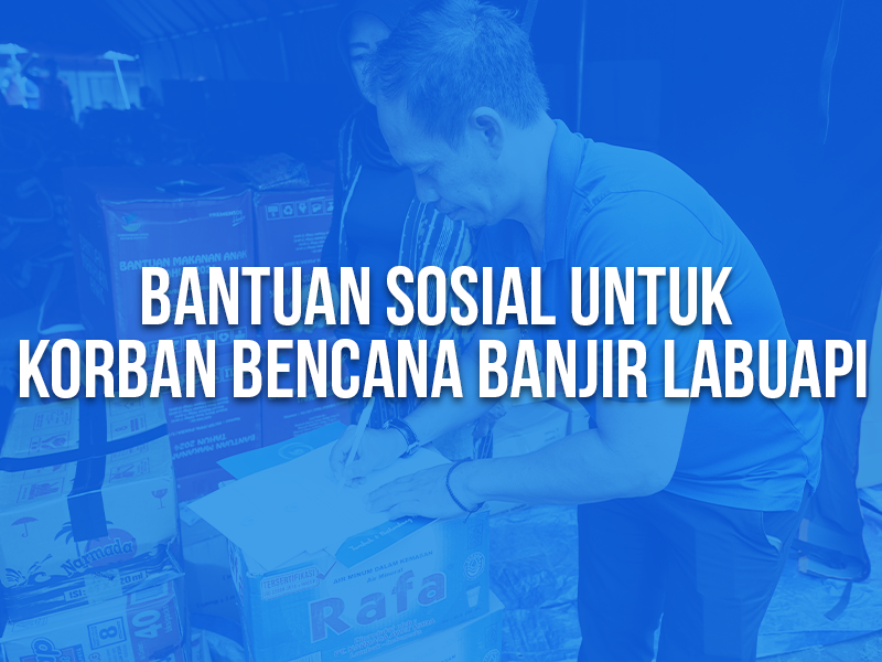 PT Air Minum Giri Menang Salurkan Bantuan Sosial bagi Korban Banjir di Kecamatan Labuapi